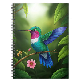 Cuaderno Colibrí Vibrante Entre Hojas
