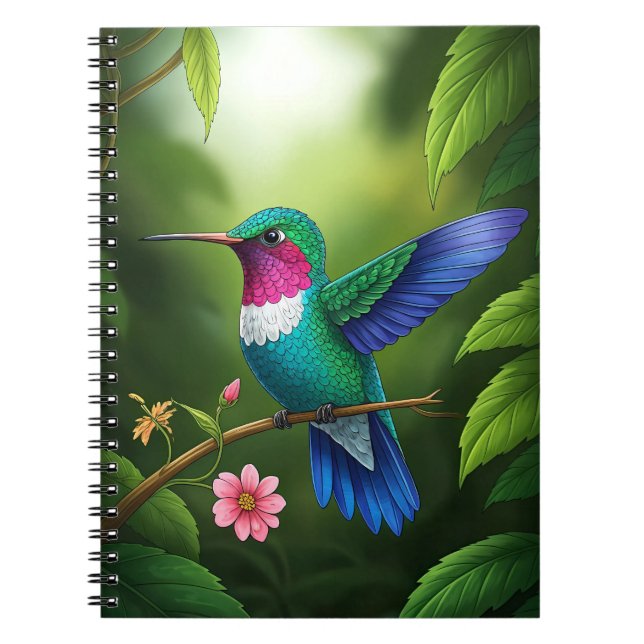 Cuaderno Colibrí Vibrante Entre Hojas (Frente)