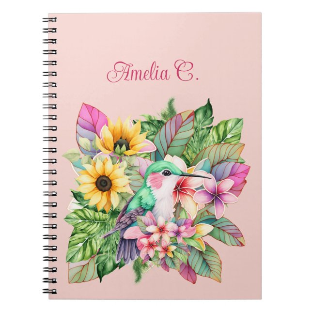 Cuaderno Colibrí y flores tropicales (Frente)
