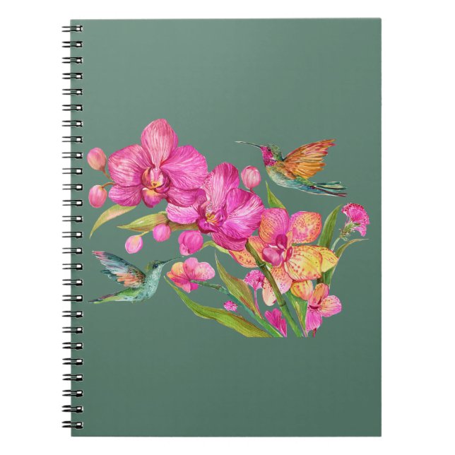 Cuaderno Colibrí y orquídeas (Frente)