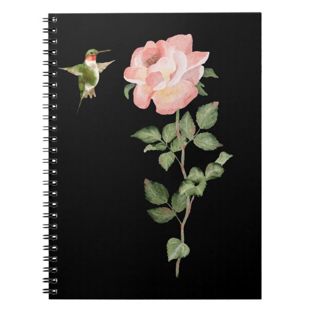 Cuaderno Colibrí y Rosa (Frente)