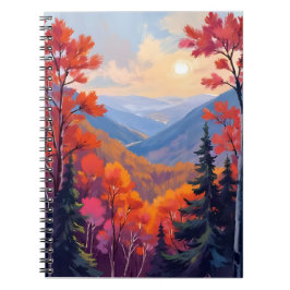 Cuaderno Colinas de otoño | Hojas de otoño Foliaje Acuarela