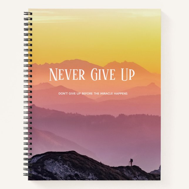 Cuaderno Colinas Scenery Colores Arcoiris Motivación Cita (Anverso)