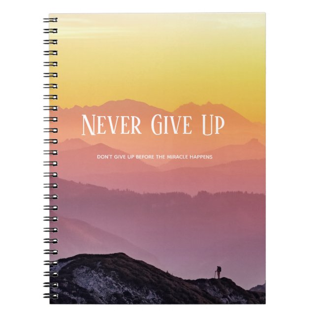 Cuaderno Colinas Scenery Colores Arcoiris Motivación Cita (Frente)