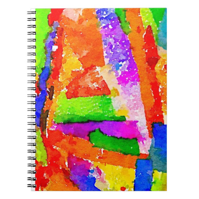 Cuaderno Collage abstracto colorido hermoso fresco (Frente)