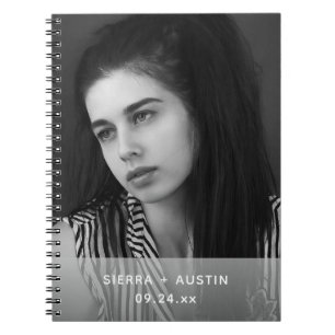 Cuaderno Collage de 2 fotos personalizadas modernas