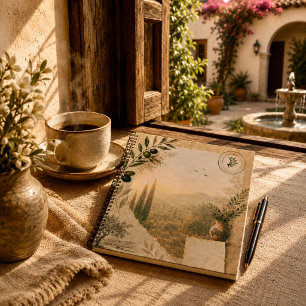 Cuaderno Collage de Amanecer en Olivar Mediterráneo
