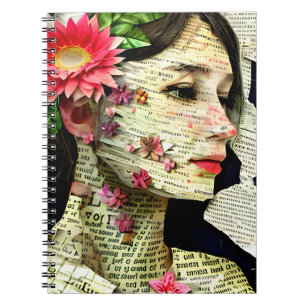 Cuaderno Collage de arte de mujer bonita  
