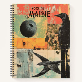 Cuaderno Collage de arte inspirador con cuervo negro