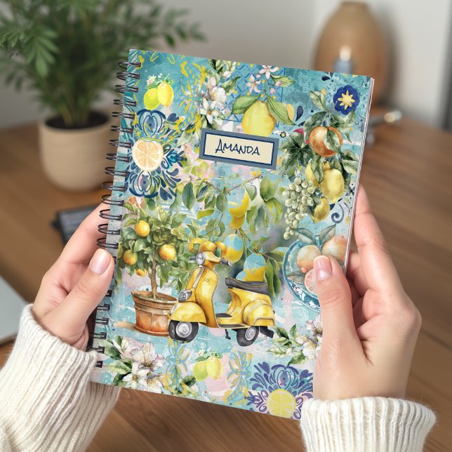 Cuaderno Collage de azulejos florales de cítrico azul sicil (Subido por el creador)