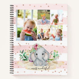 Cuaderno Collage de diez fotos Miss Maravilloso Elefante Be