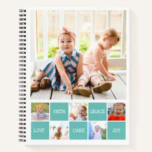 Cuaderno Collage de doce fotos con palabras inspiradoras Di
