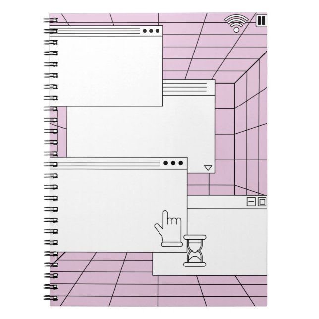 Cuaderno Collage de elementos de interfaz de usuario. Cyber (Frente)