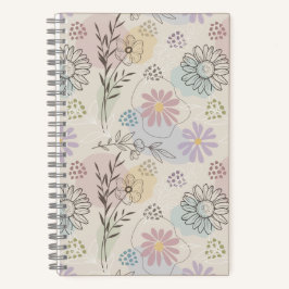 Cuaderno Collage de flores silvestres pastel - Geométrico f