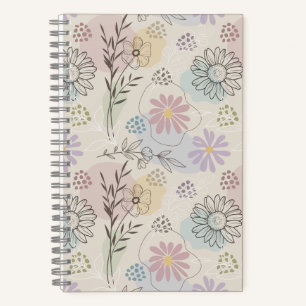 Cuaderno Collage de flores silvestres pastel - Geométrico f