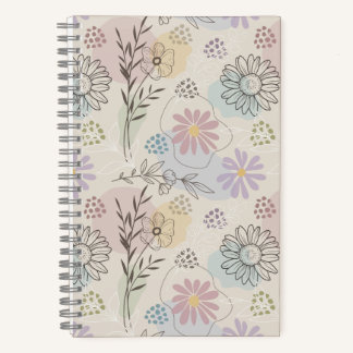 Cuaderno Collage de flores silvestres pastel - Geométrico f