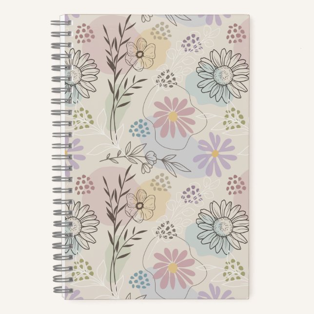 Cuaderno Collage de flores silvestres pastel - Geométrico f (Anverso)