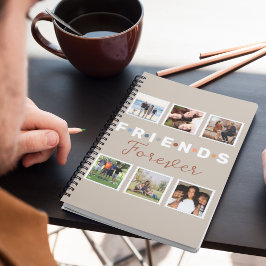 Cuaderno Collage de fotos de amigos modernos de Beige