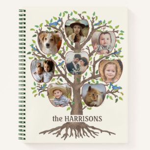 Cuaderno Collage de fotos De Árbol Familiar 16 Nombre De Im