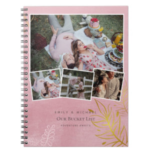 Cuaderno Collage de fotos de la lista BUCKET de parejas rec