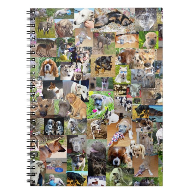 Cuaderno Collage de Fotos de Perros, (Frente)