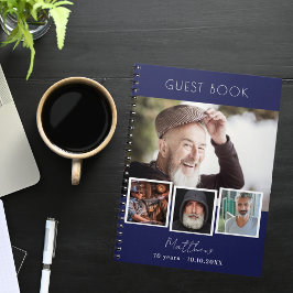 Cuaderno Collage de fotos en blanco azul marino del libro d