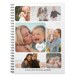 Cuaderno Collage de fotos Familia Simple Mamá Papá Hijos Di