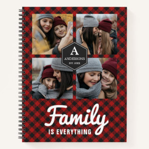 Cuaderno Collage de fotos familiar Red Buffalo Plaid Lumber