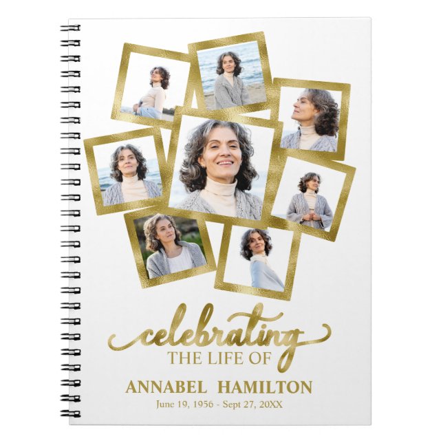 Cuaderno Collage de fotos Memorial Funeral Guest Book (Frente)