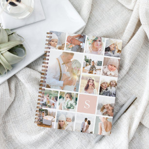 Cuaderno Collage de fotos monograma Rubor
