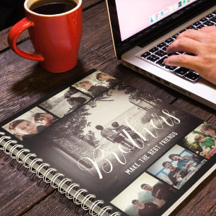 Cuaderno Collage de fotos oscuro de los mejores amigos del