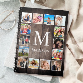Cuaderno Collage de fotos personalizado Familia Rustic Farm