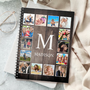 Cuaderno Collage de fotos personalizado Familia Rustic Farm