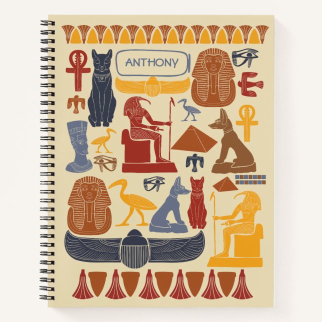 Cuaderno Collage de gráficos egipcios del Antiguo Egipto (Anverso)