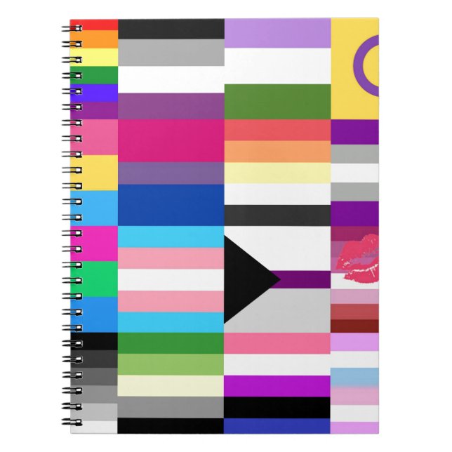 Cuaderno Collage de la bandera del orgullo de LGBT (Frente)
