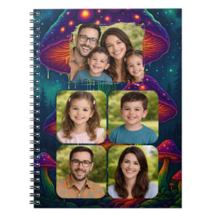 Cuaderno Collage de la familia de hongos del bosque encanta