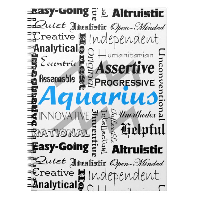 Cuaderno Collage de los Rasgos Astrológicos de Zodiac Aquar (Frente)
