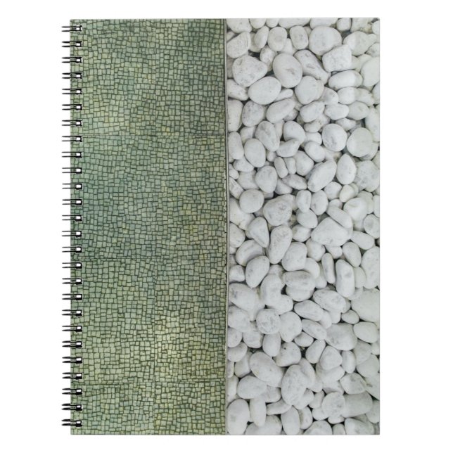 Cuaderno Collage de lote de guijarros blancos (Frente)