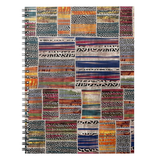 Cuaderno Collage de mosaico: patrón de tejido mixto. (Frente)