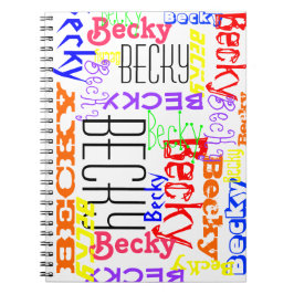 Cuaderno Collage de nombres personalizados personalizado pe