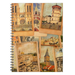 Cuaderno Collage de tarjetas fotográficas antiguas. Europa,