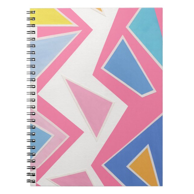 Cuaderno Collage de triángulos rosas (Frente)