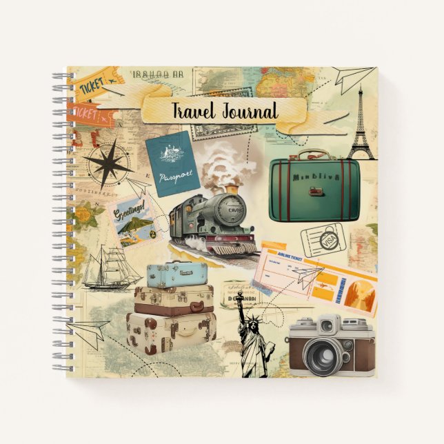 Cuaderno Collage de Viajes de Vintage (Anverso)