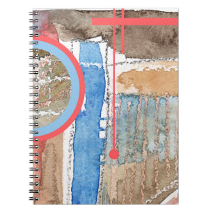 Cuaderno collage del arte abstracto, técnicas mixtas y