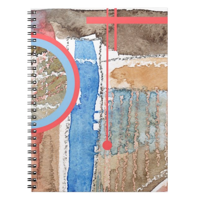 Cuaderno collage del arte abstracto, técnicas mixtas y (Frente)