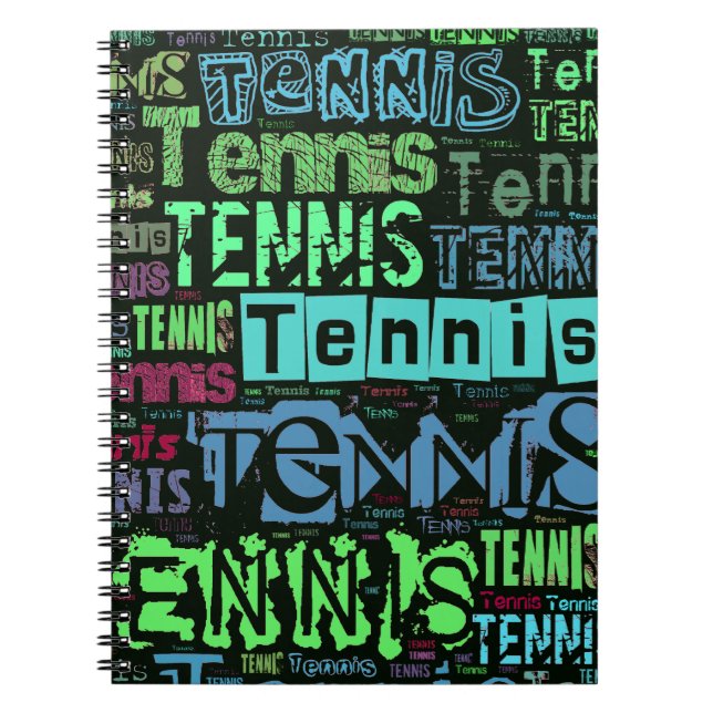 Cuaderno Collage del texto del tenis (Frente)
