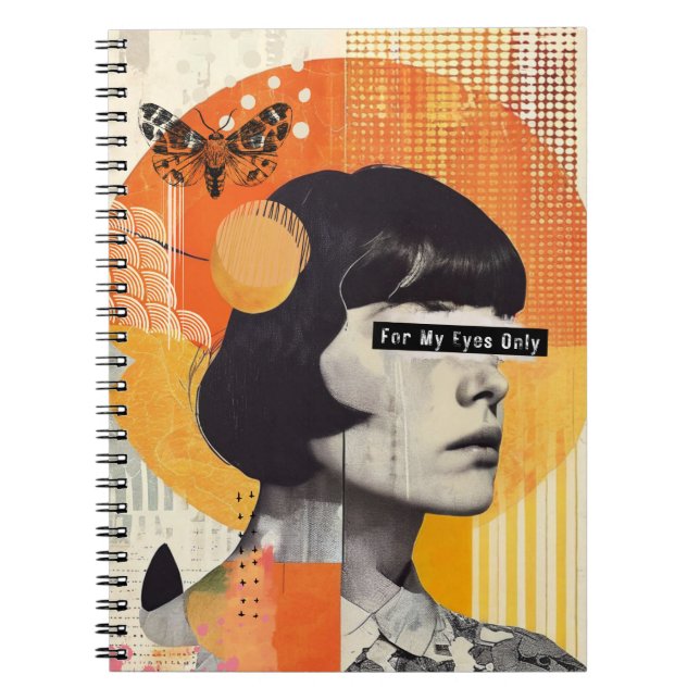 Cuaderno Collage moderno | Bloc de notas "Sólo para mis ojo (Frente)