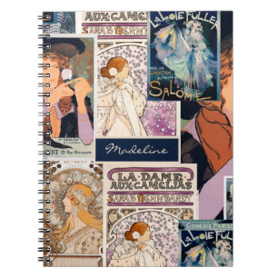 Cuaderno Collage Poster de arte de cosecha francesa persona