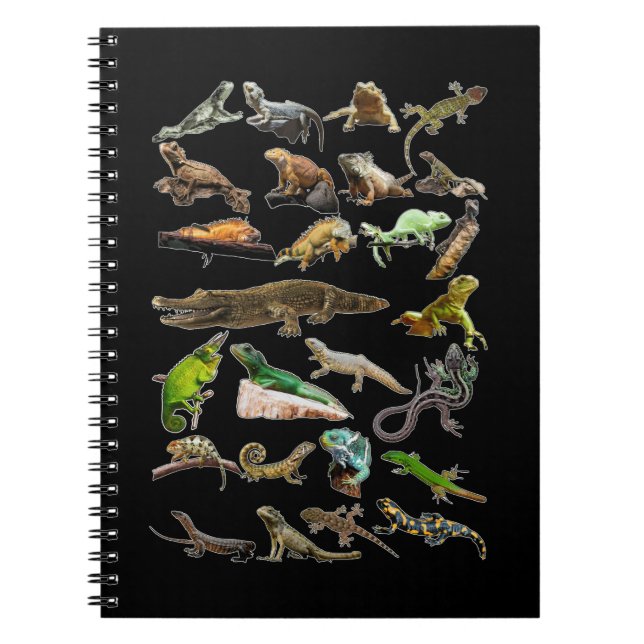 Cuaderno Collage Reptile Lizard Gecko Dragón con barba (Frente)