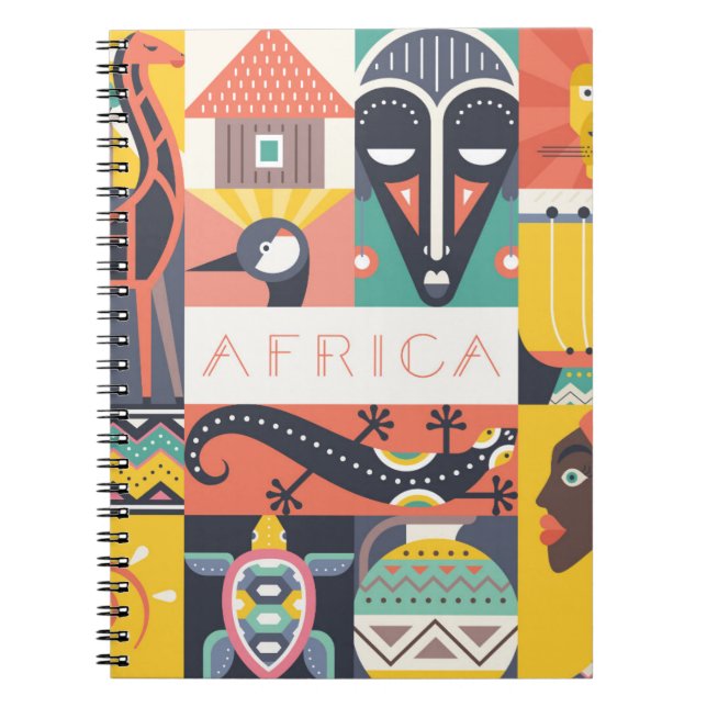 Cuaderno Collage simbólico africano del arte (Frente)